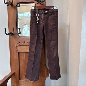 Diane Gilman Brown Dress Jeans With Charm Embellishment, Size 2P